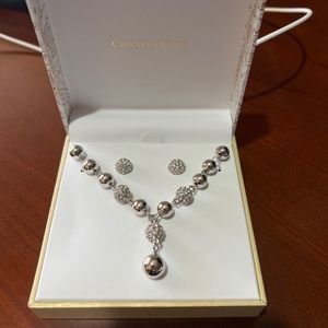 Charter Club Silver-Tone Pendant Y-Necklace & Stud Earrings Set